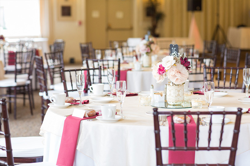 A set of wedding tables in the Berkshire room